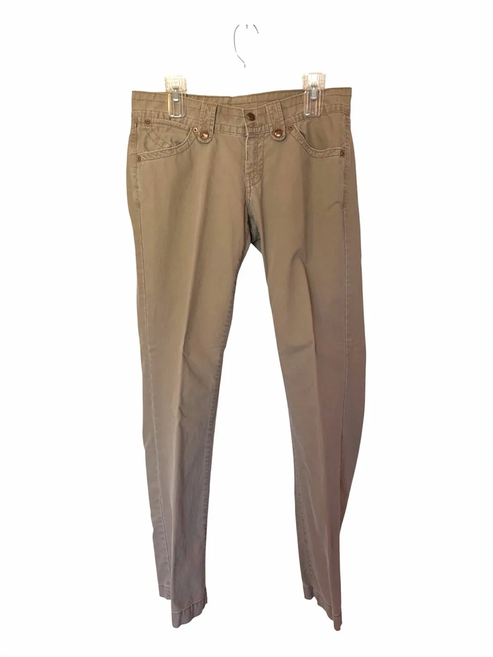 Lucky Brand Khaki Bootcut Pants Cotton Utility Cargo Size 29/8 EUC MidRise Tan